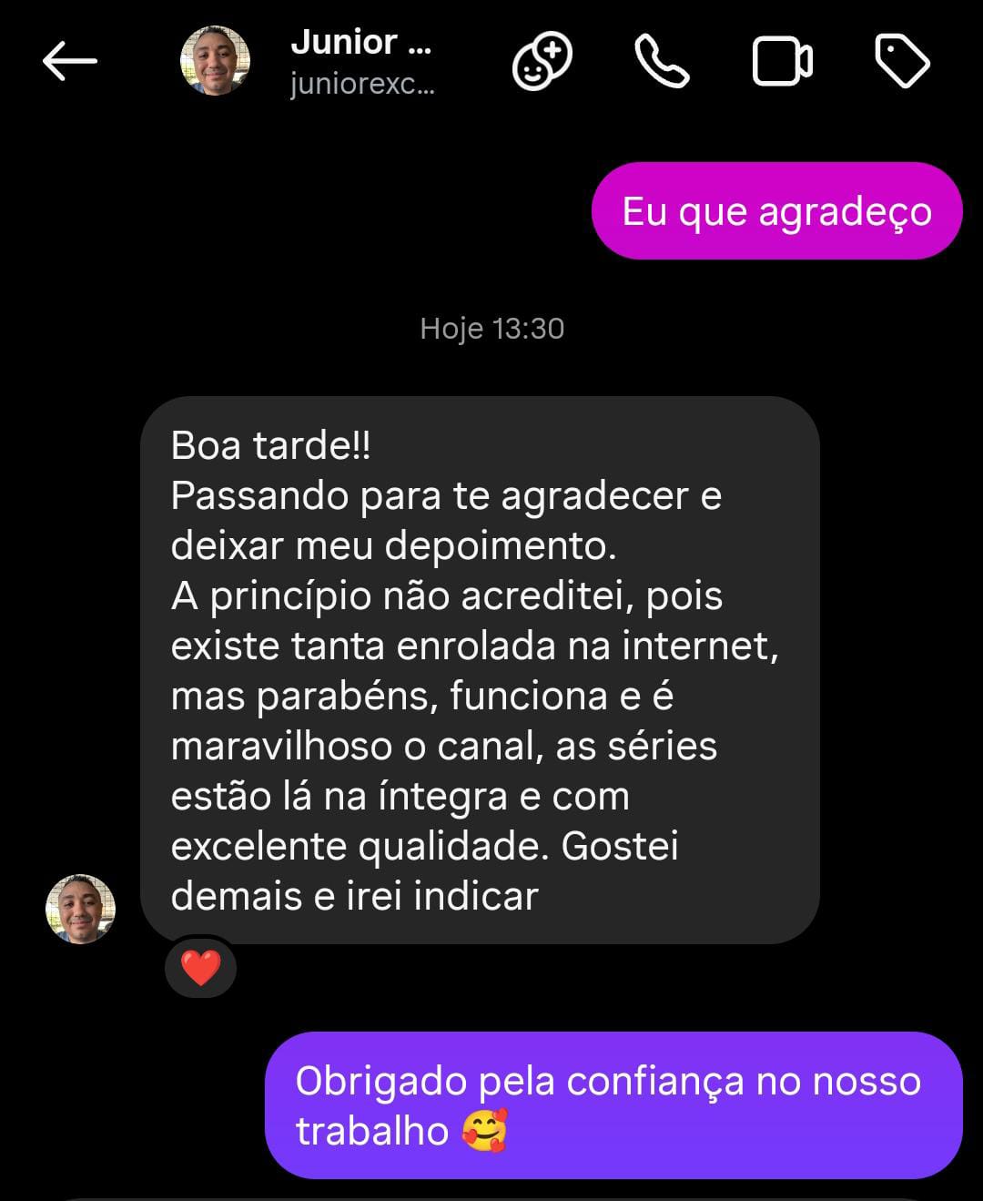 Depoimento de cliente satisfeito 2