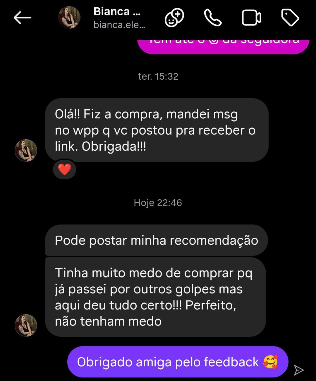 Depoimento de cliente satisfeito 3